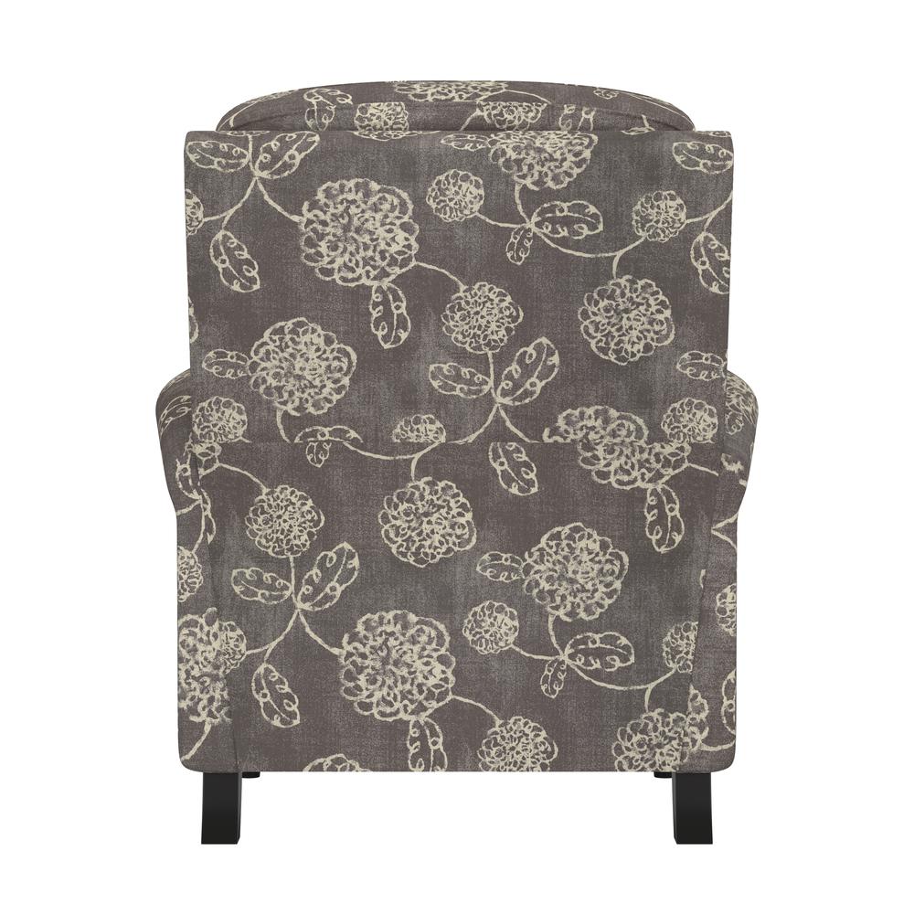 ProLounger Pushback Recliner in Charcoal Grey Floral Print. Picture 5