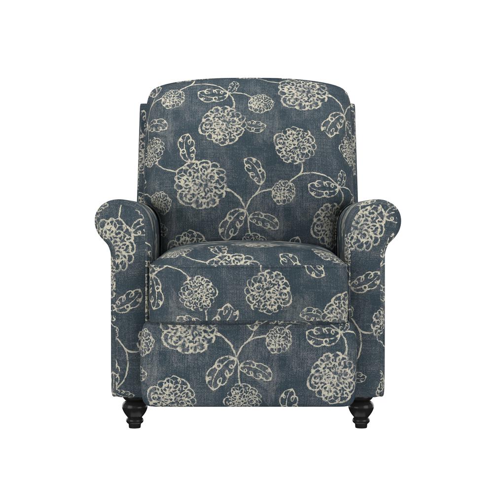 ProLounger Pushback Recliner in Caribbean Blue Floral Print. Picture 2