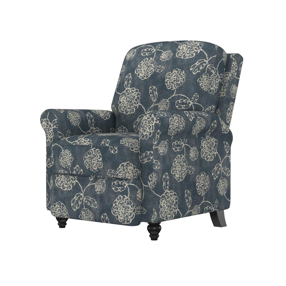 ProLounger Pushback Recliner in Caribbean Blue Floral Print. Picture 5