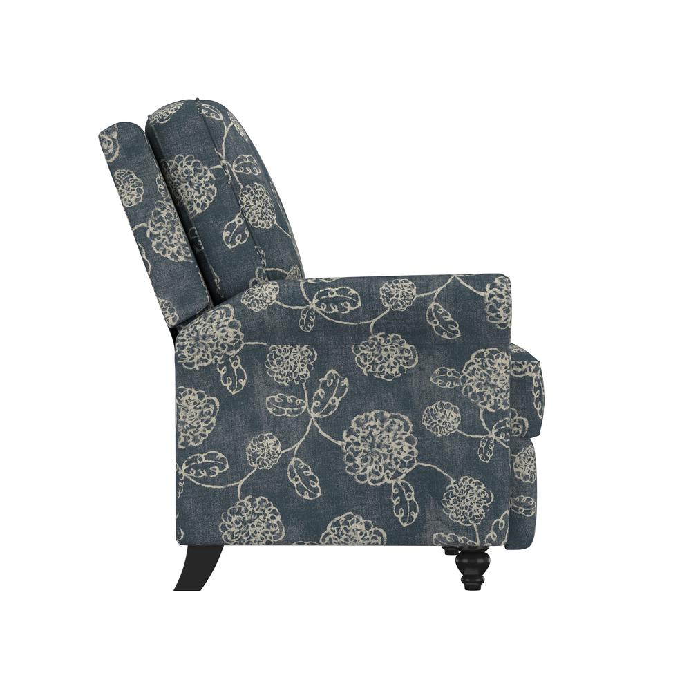 ProLounger Pushback Recliner in Caribbean Blue Floral Print. Picture 4