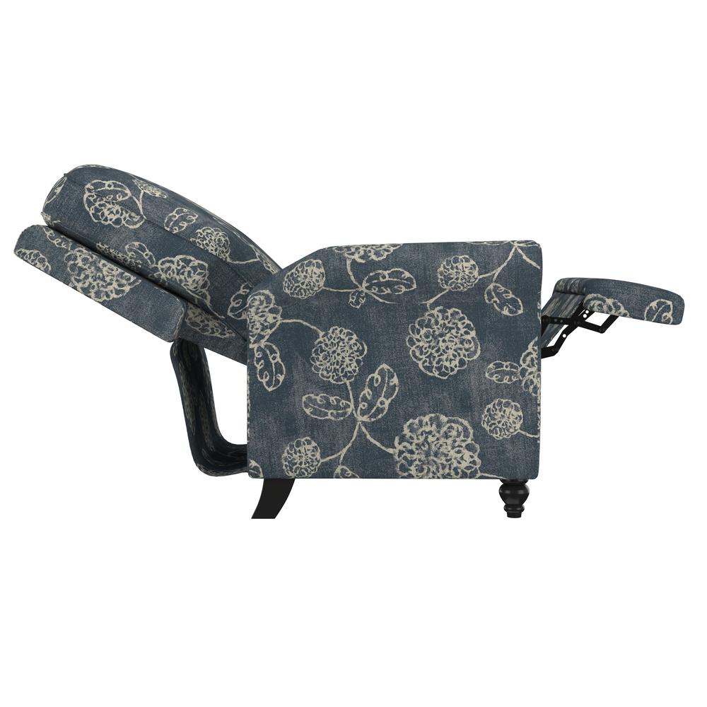 ProLounger Pushback Recliner in Caribbean Blue Floral Print. Picture 7
