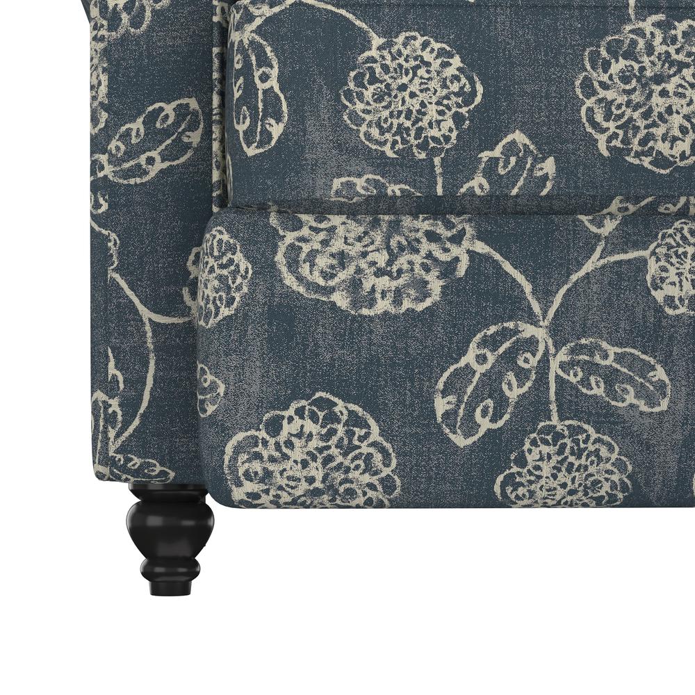 ProLounger Pushback Recliner in Caribbean Blue Floral Print. Picture 8