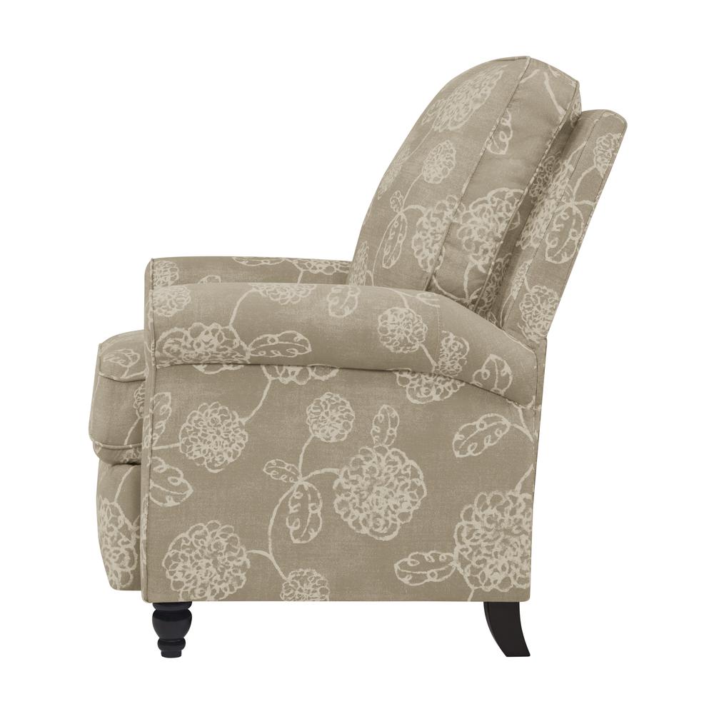 ProLounger Pushback Recliner in Taupe Floral Print. Picture 6