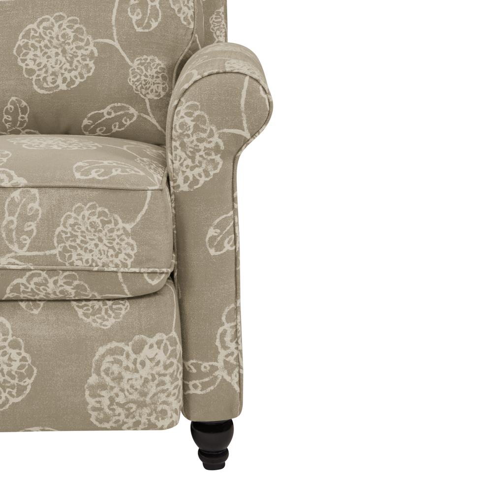 ProLounger Pushback Recliner in Taupe Floral Print. Picture 8