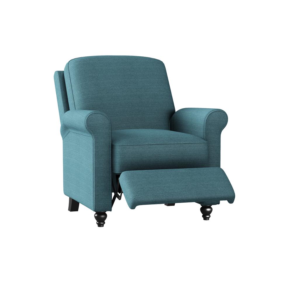 ProLounger Pushback Recliner in Caribbean Blue Linen. Picture 1