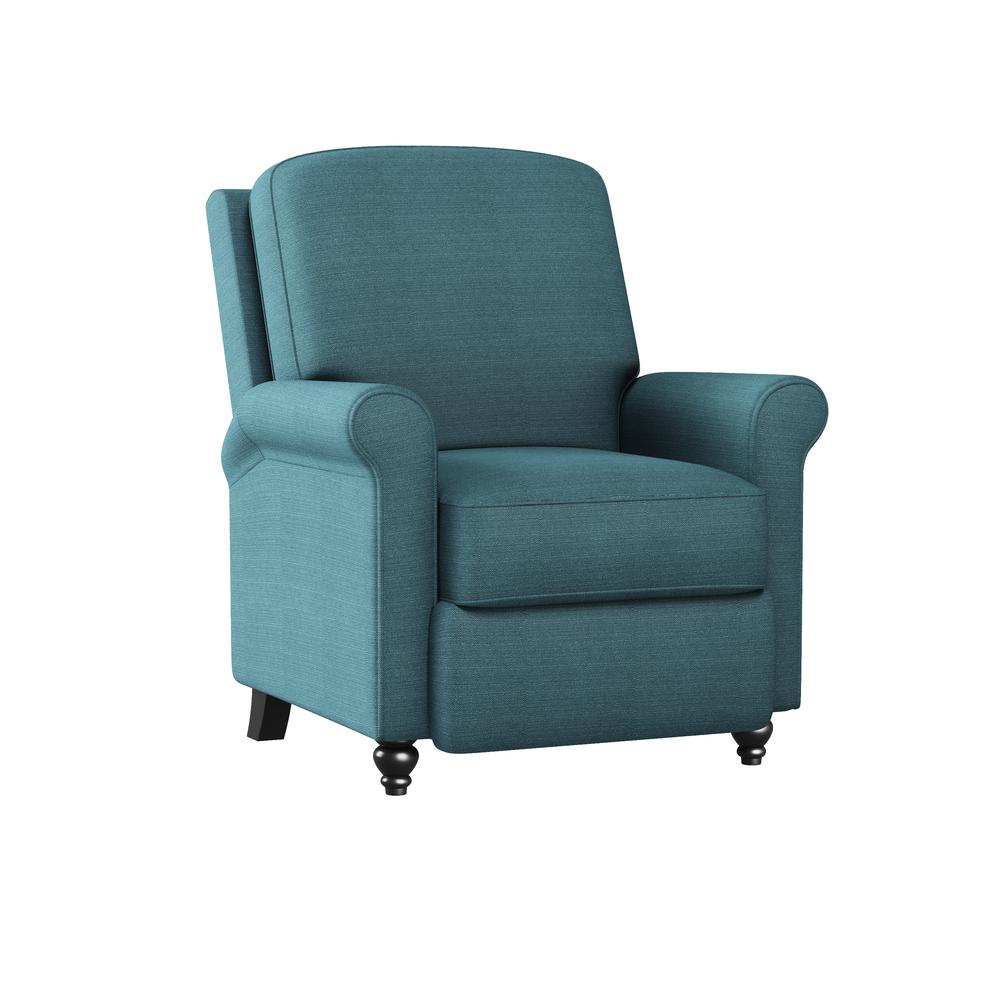 ProLounger Pushback Recliner in Caribbean Blue Linen. Picture 3