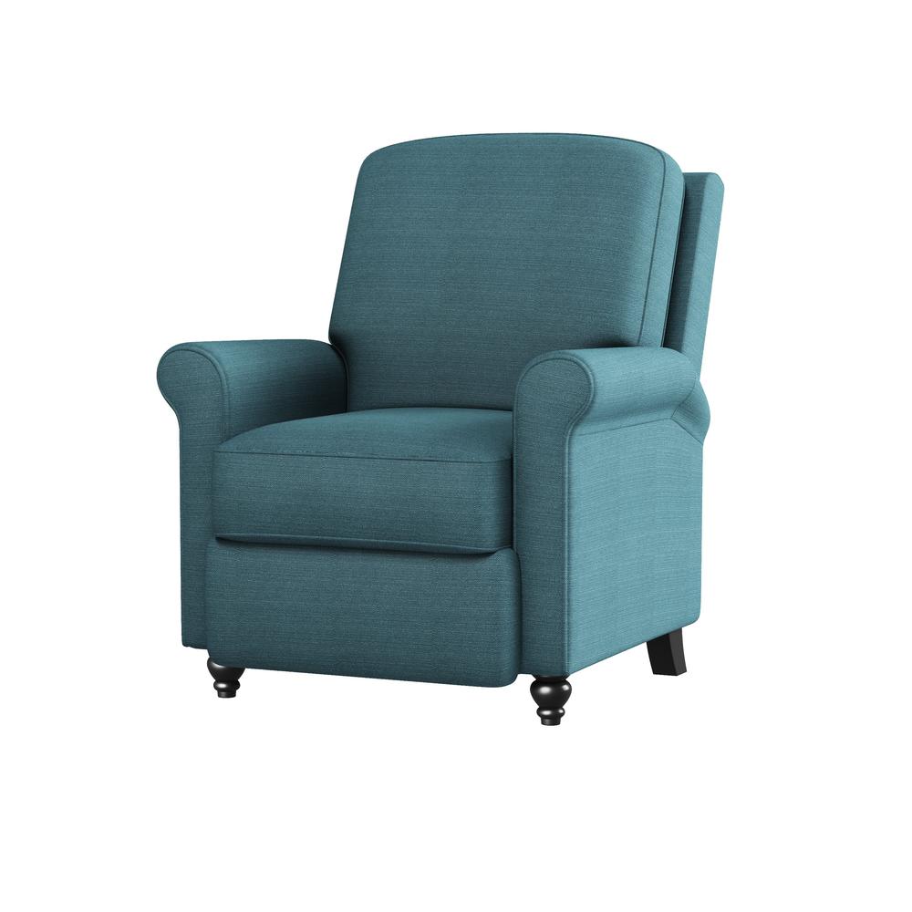 ProLounger Pushback Recliner in Caribbean Blue Linen. Picture 4