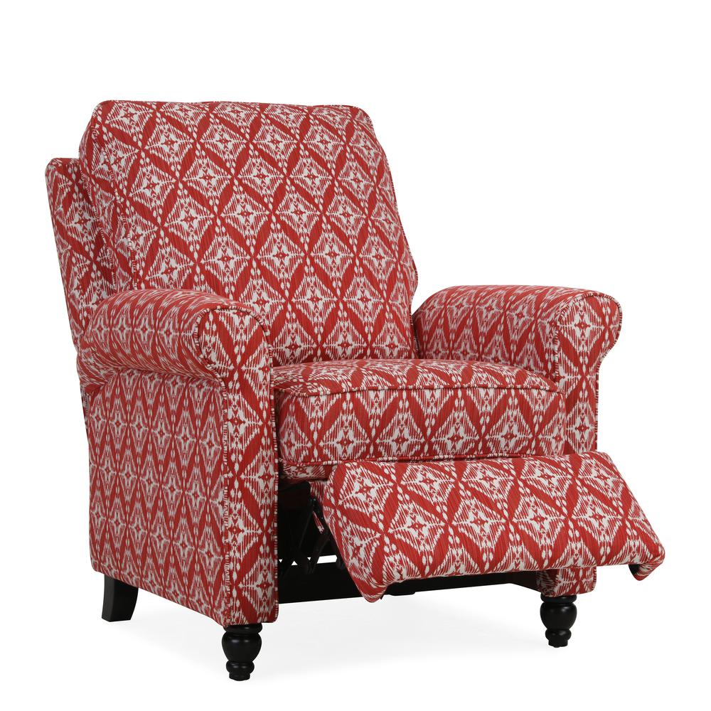 ProLounger Pushback Recliner in Cranberry Red Diamond Medallion Print. Picture 1