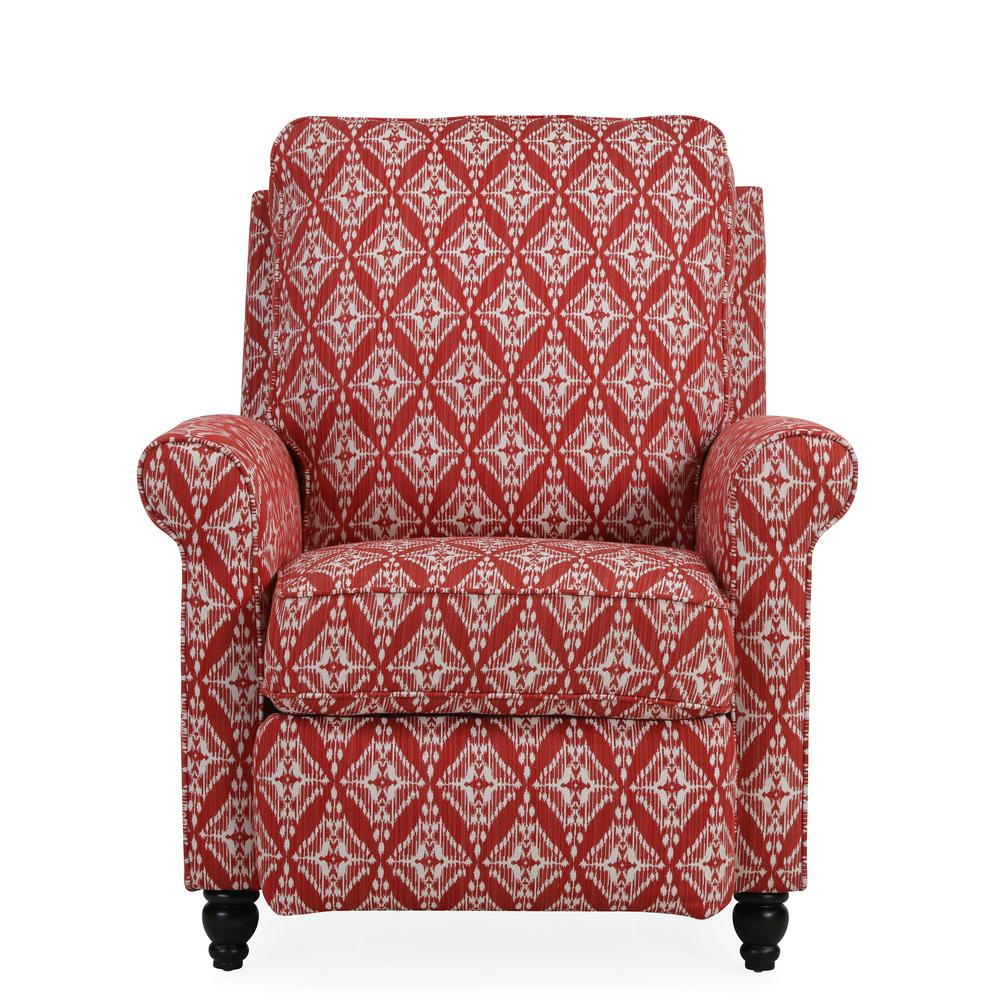 ProLounger Pushback Recliner in Cranberry Red Diamond Medallion Print. Picture 2