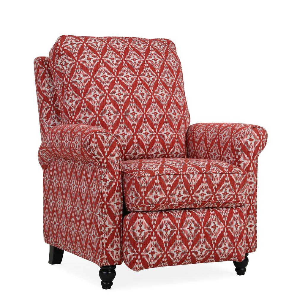 ProLounger Pushback Recliner in Cranberry Red Diamond Medallion Print. Picture 3