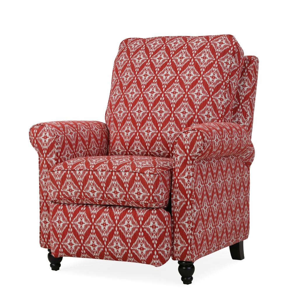ProLounger Pushback Recliner in Cranberry Red Diamond Medallion Print. Picture 4