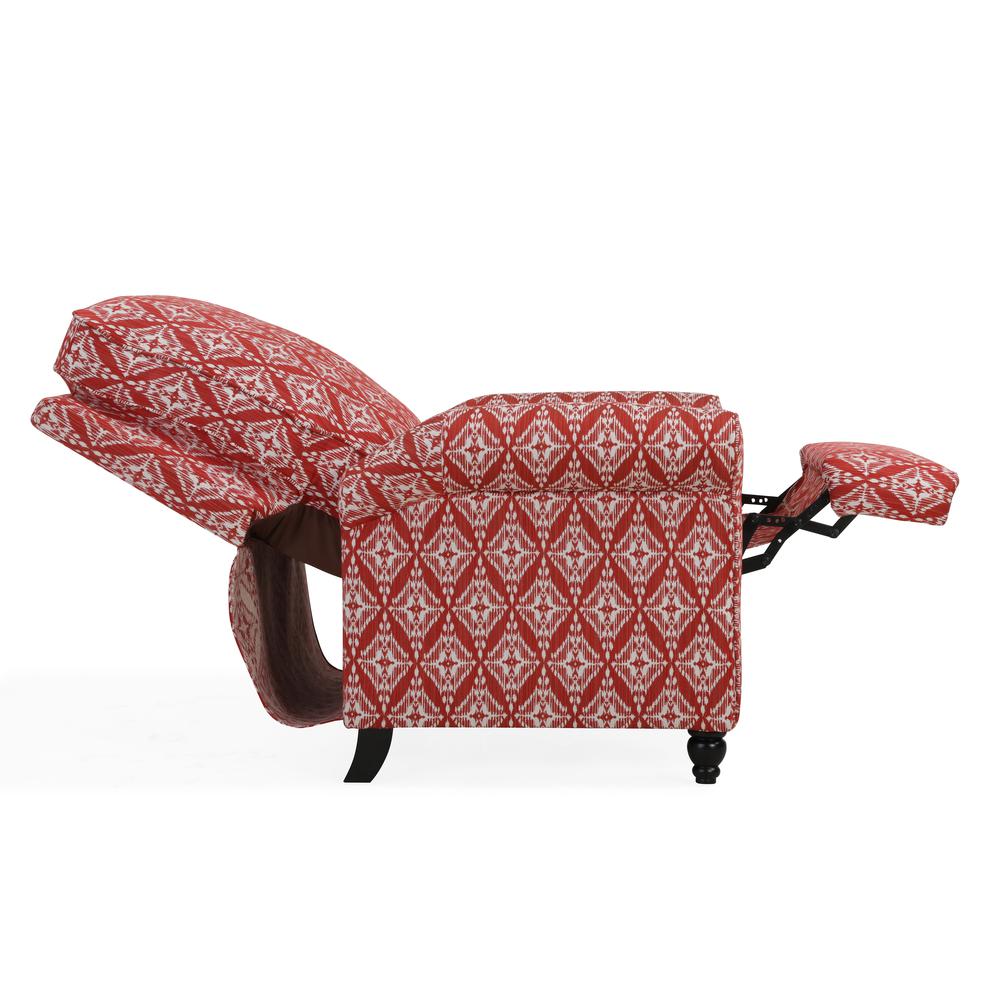 ProLounger Pushback Recliner in Cranberry Red Diamond Medallion Print. Picture 7