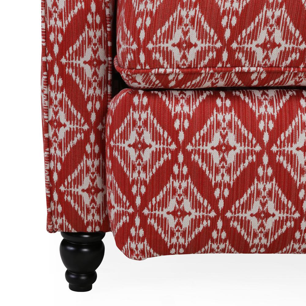 ProLounger Pushback Recliner in Cranberry Red Diamond Medallion Print. Picture 8