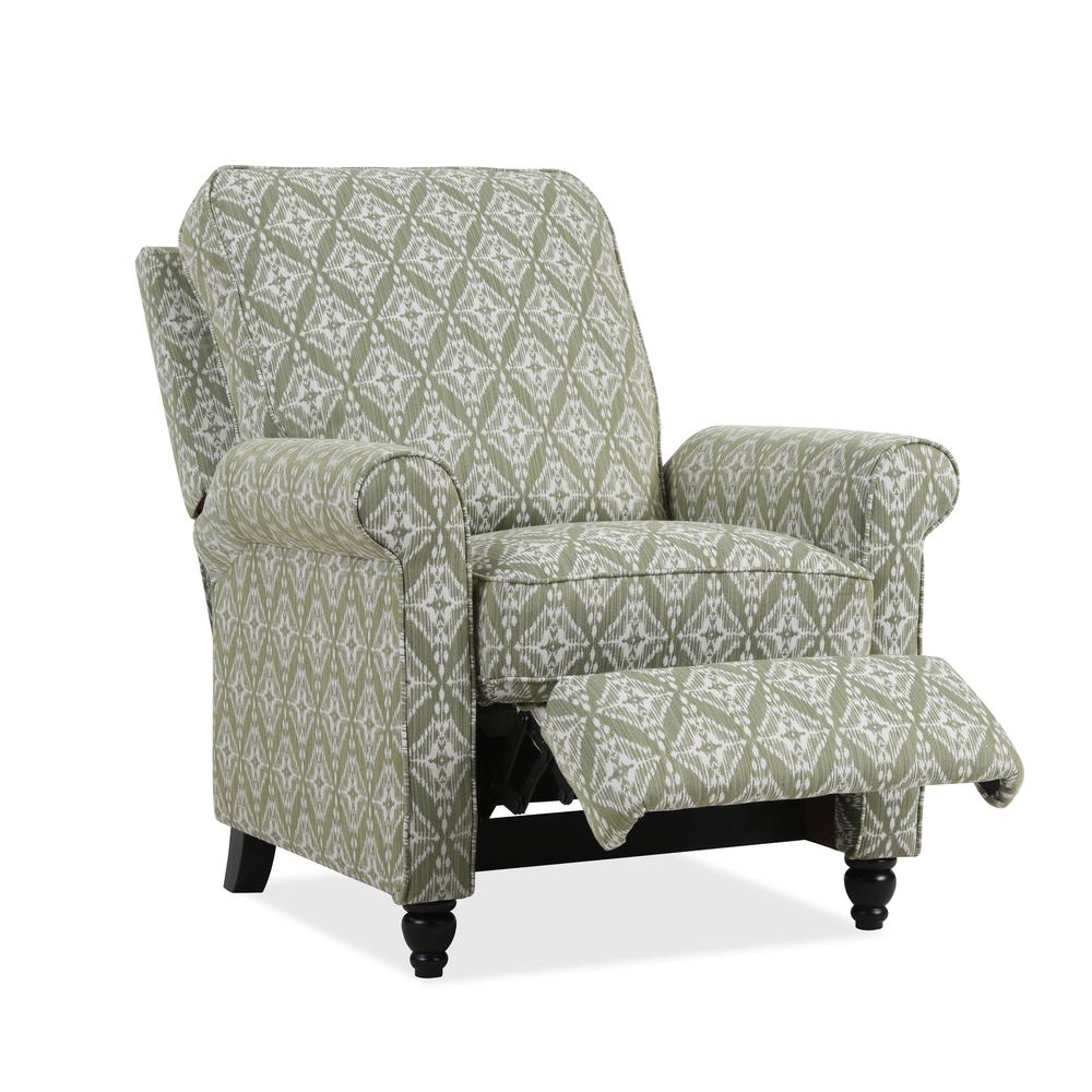 ProLounger Pushback Recliner in Pistachio Green Diamond Medallion Print. Picture 1