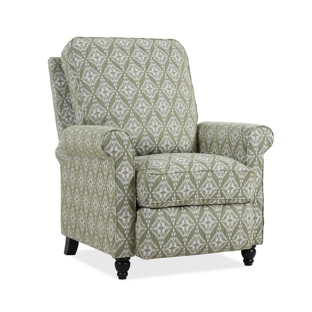 ProLounger Pushback Recliner in Pistachio Green Diamond Medallion Print. Picture 3