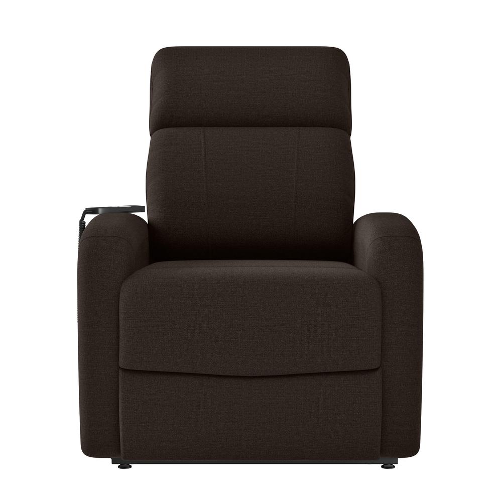 Power Recline and Lift Chair in Chocolate Brown Chenille. Picture 2