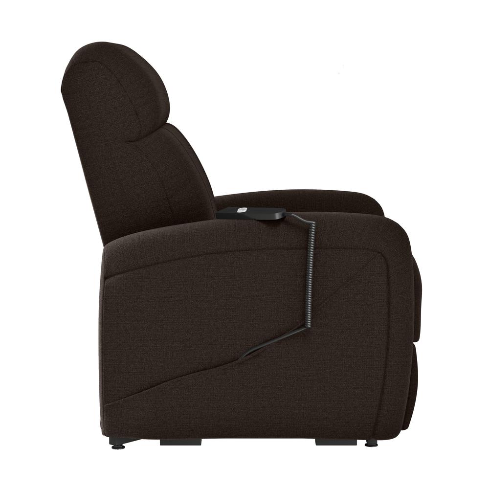 Power Recline and Lift Chair in Chocolate Brown Chenille. Picture 5