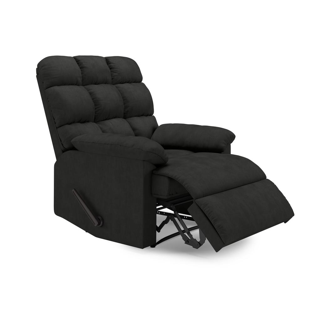 ProLounger Wall Hugger Recliner in Grey Microfiber with Square Tufted Back. Picture 2