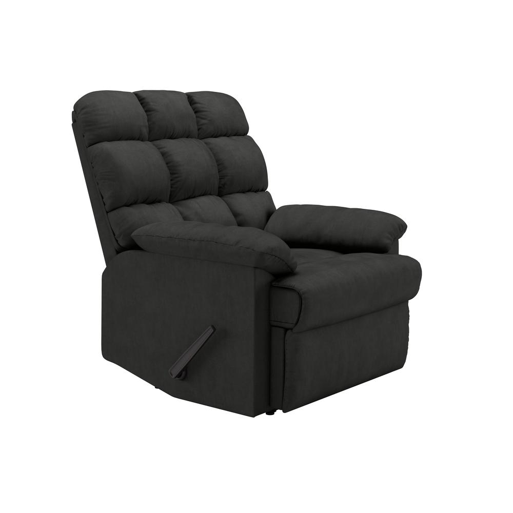 ProLounger Wall Hugger Recliner in Grey Microfiber with Square Tufted Back. Picture 1