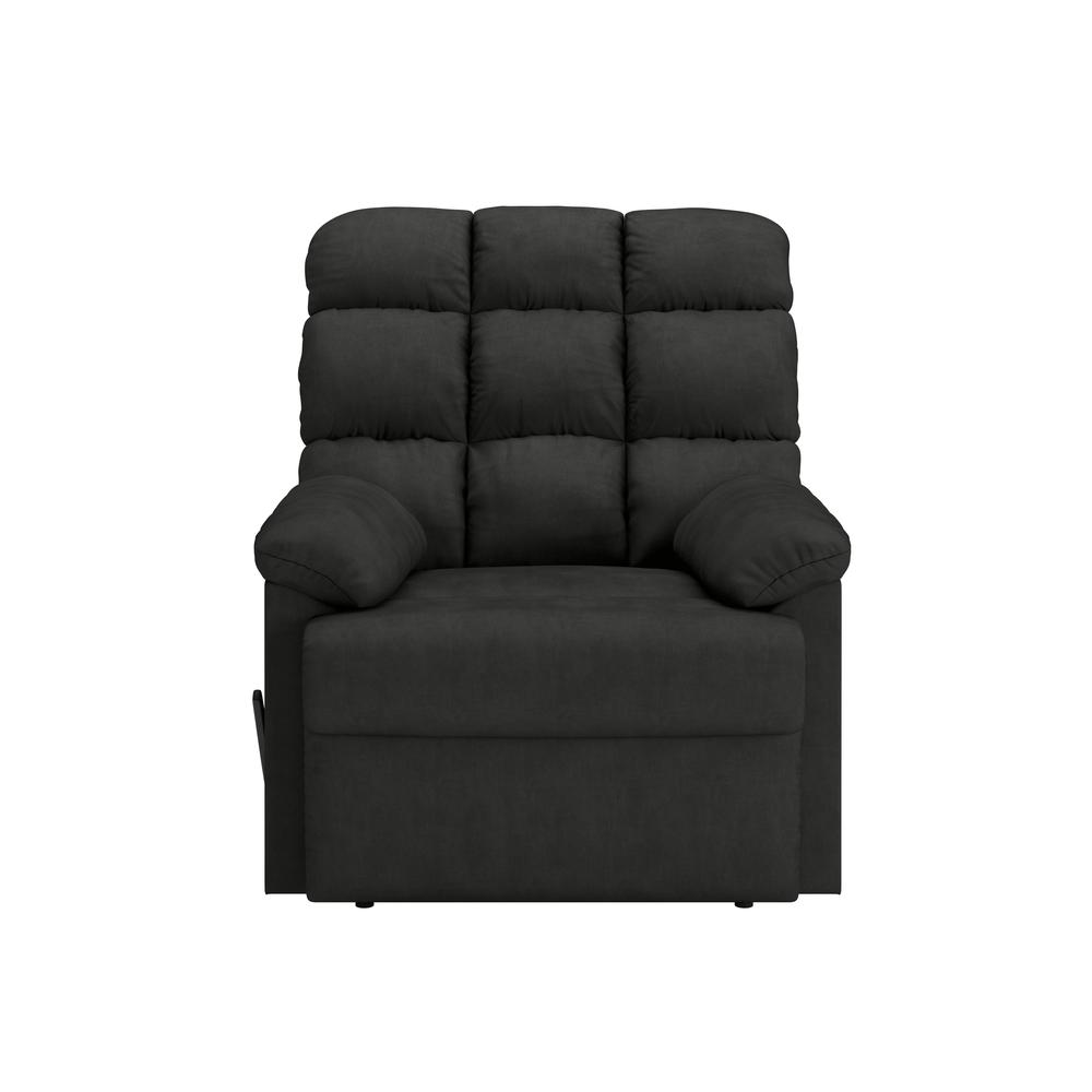 ProLounger Wall Hugger Recliner in Grey Microfiber with Square Tufted Back. Picture 3