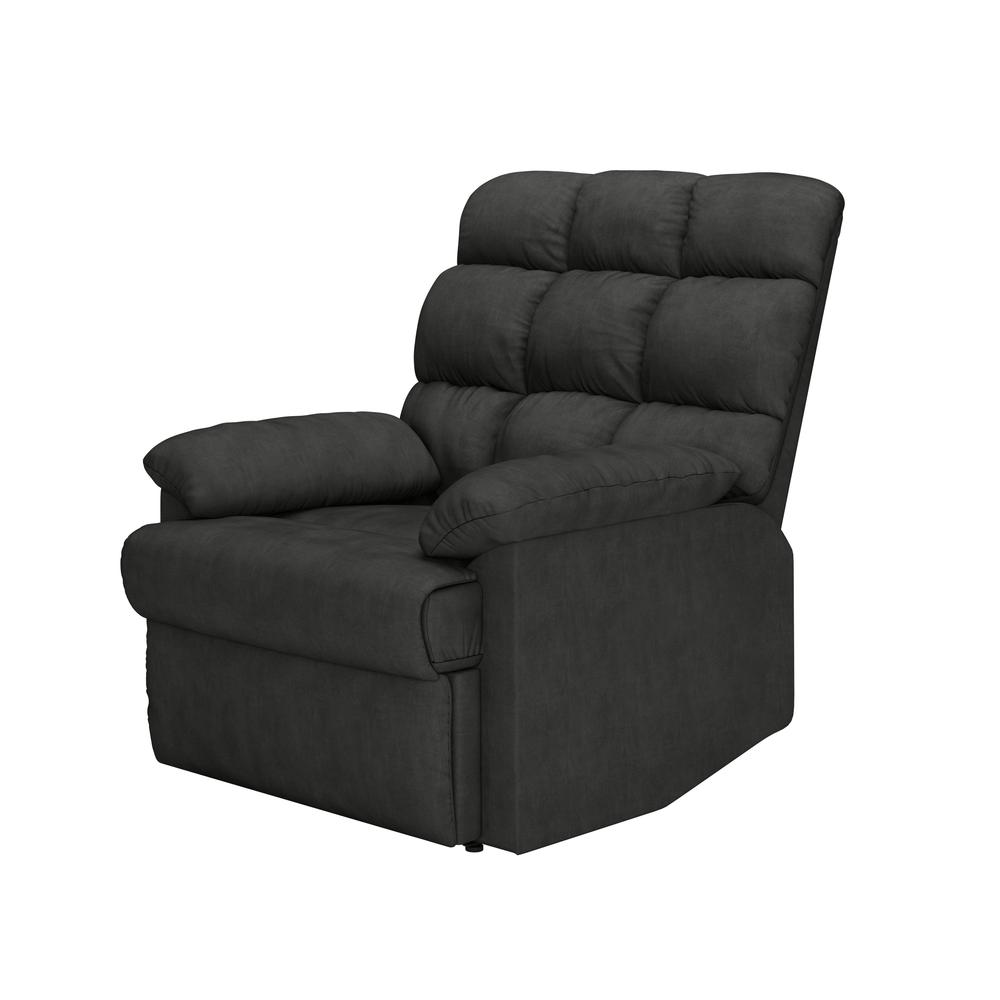 ProLounger Wall Hugger Recliner in Grey Microfiber with Square Tufted Back. Picture 4