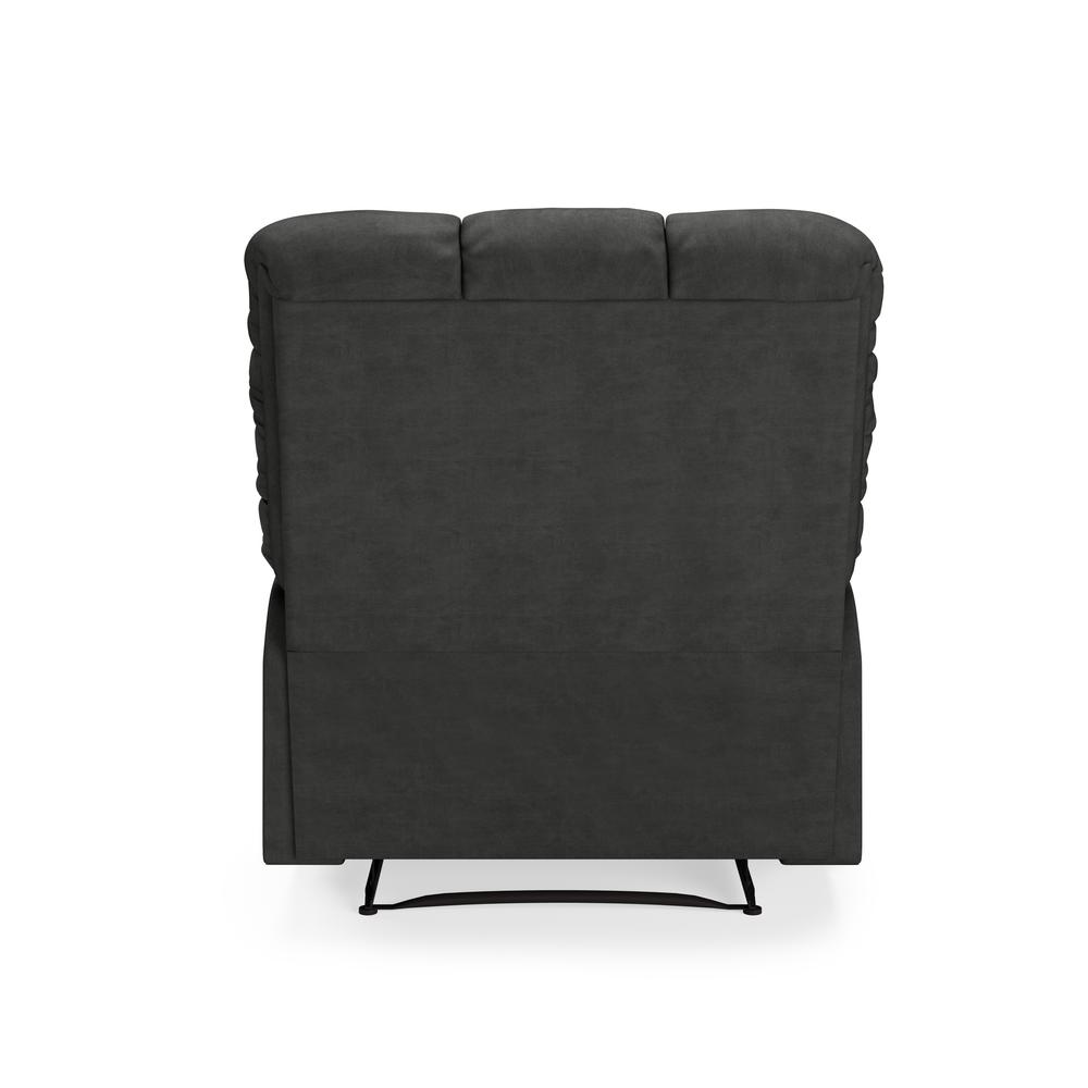 ProLounger Wall Hugger Recliner in Grey Microfiber with Square Tufted Back. Picture 6