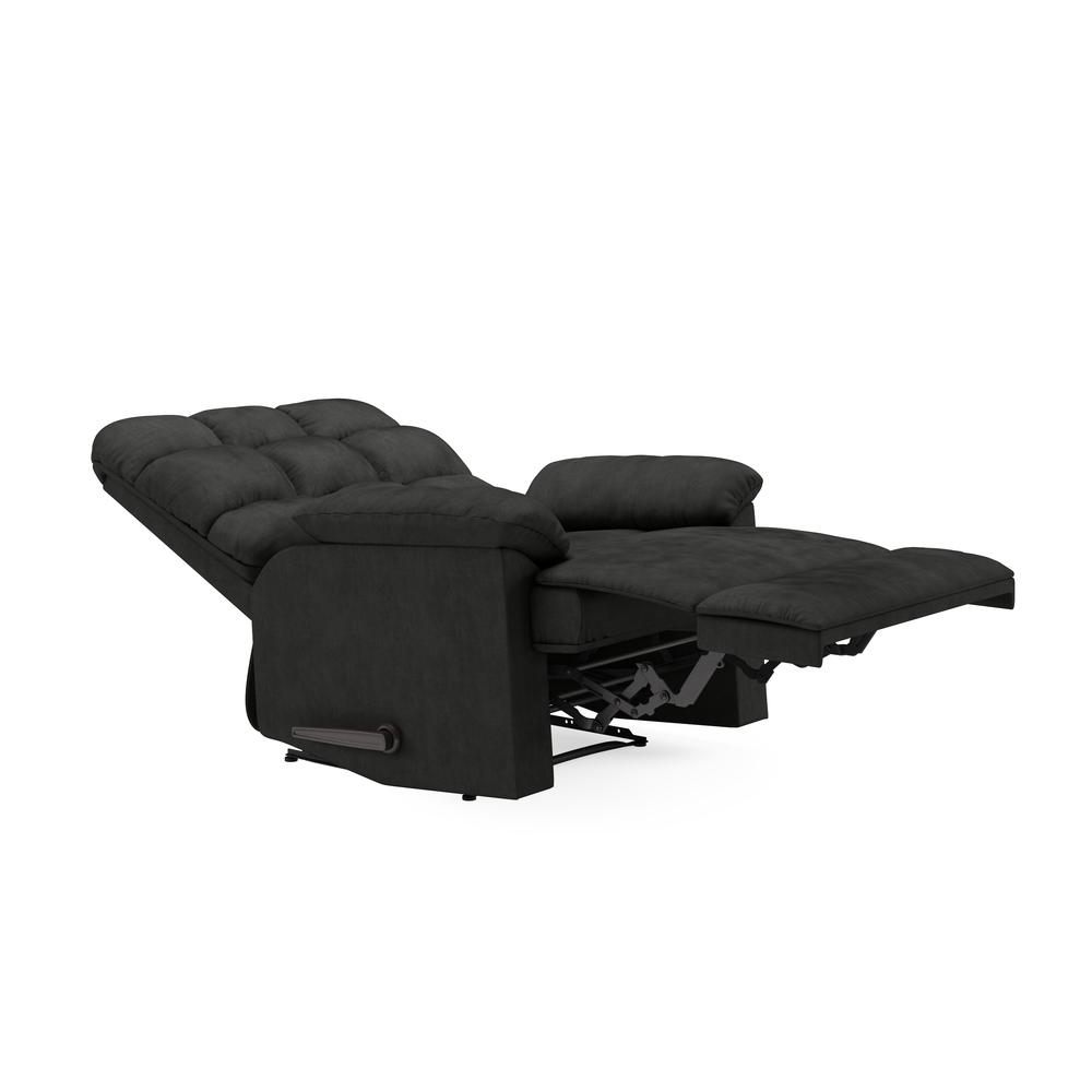 ProLounger Wall Hugger Recliner in Grey Microfiber with Square Tufted Back. Picture 5