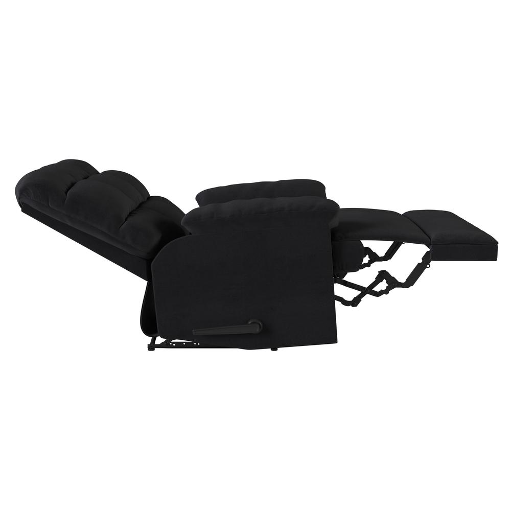 ProLounger Wall Hugger Recliner in Black Microfiber with Square Tufted Back. Picture 5