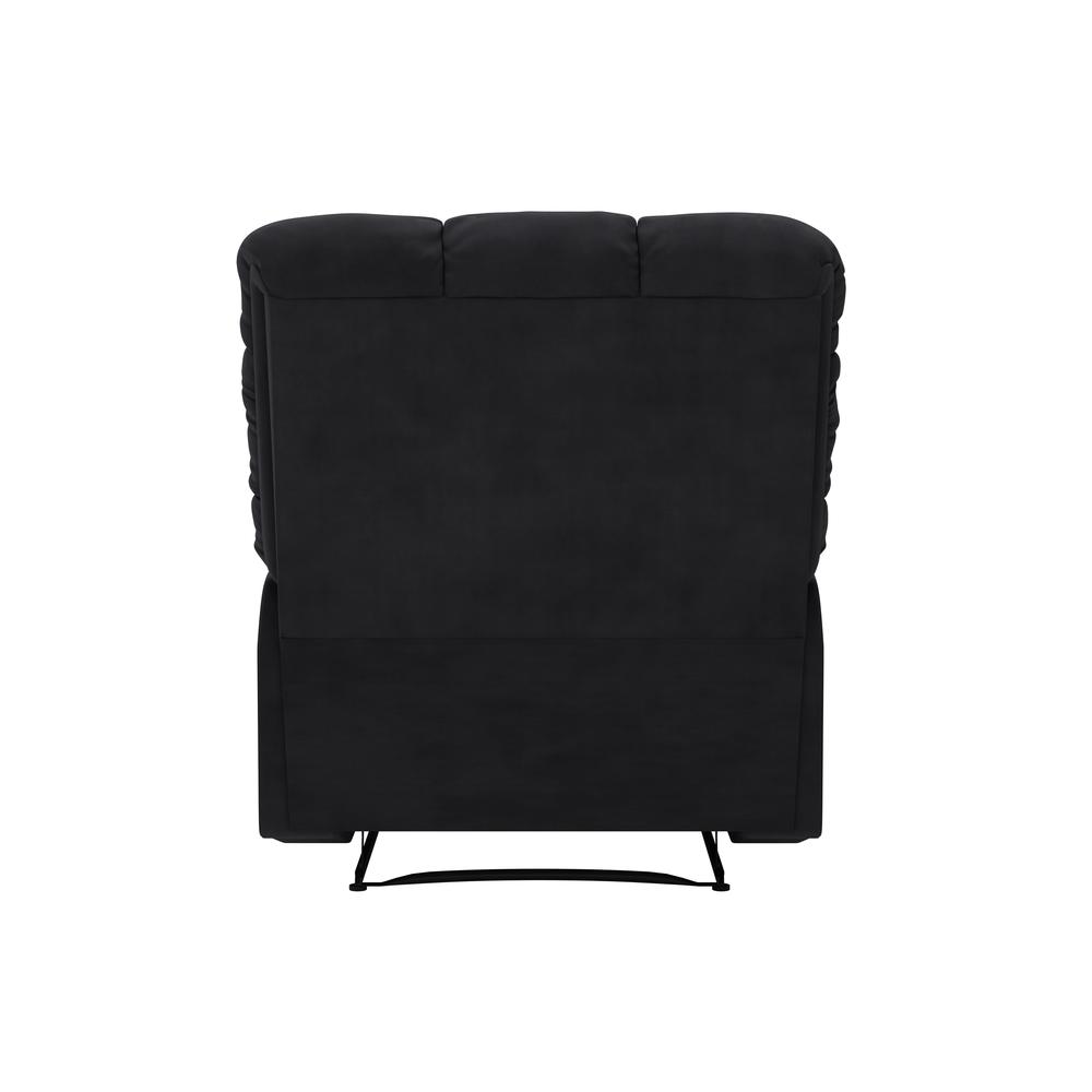 ProLounger Wall Hugger Recliner in Black Microfiber with Square Tufted Back. Picture 6