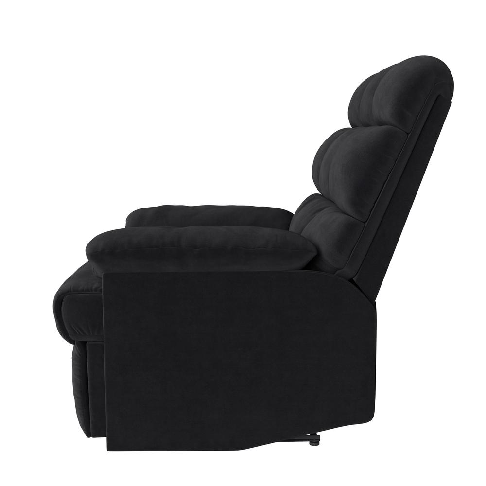 ProLounger Wall Hugger Recliner in Black Microfiber with Square Tufted Back. Picture 7