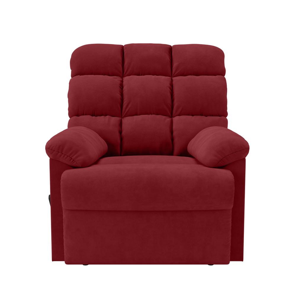 ProLounger Wall Hugger Recliner in Red Microfiber with Square Tufted Back. Picture 3