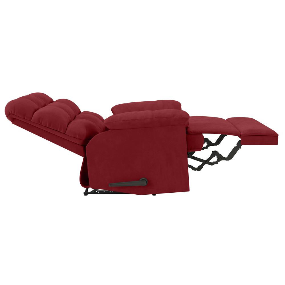 ProLounger Wall Hugger Recliner in Red Microfiber with Square Tufted Back. Picture 6
