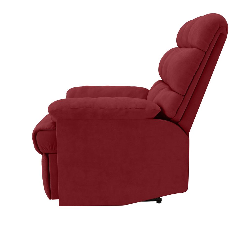 ProLounger Wall Hugger Recliner in Red Microfiber with Square Tufted Back. Picture 7