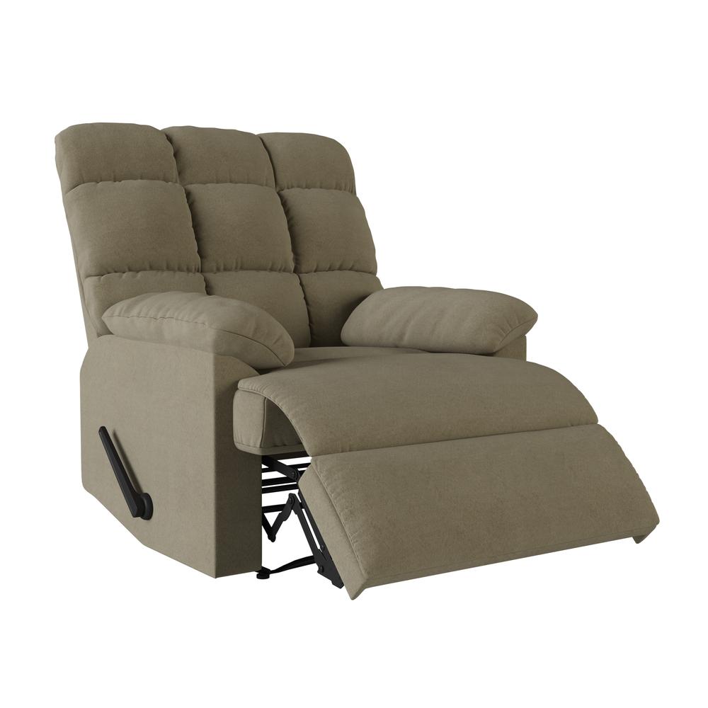 ProLounger Wall Hugger Recliner in Sage Microfiber with Square Tufted Back. Picture 1