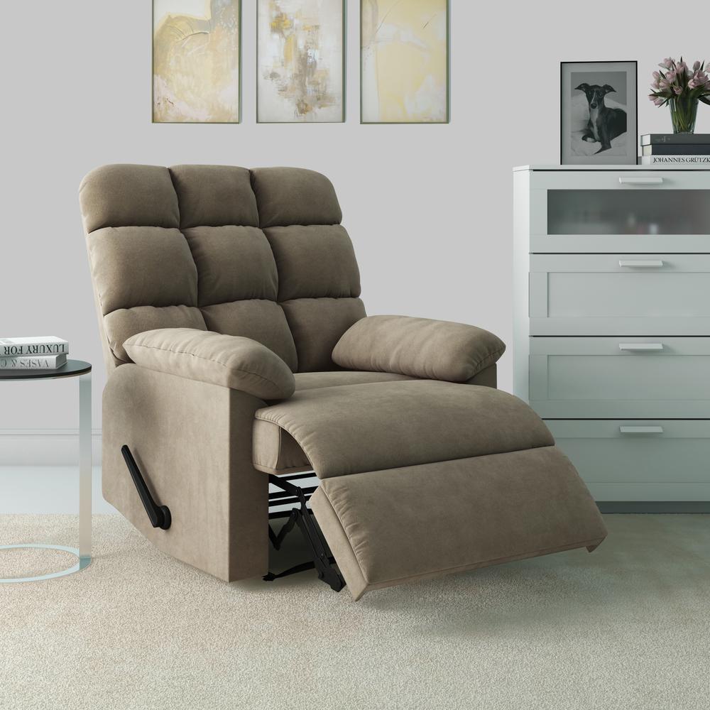 ProLounger Wall Hugger Recliner in Sage Microfiber with Square Tufted Back. Picture 9