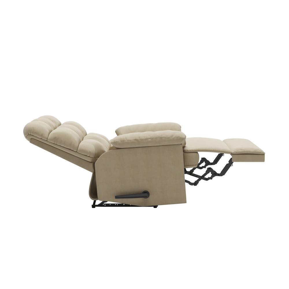 ProLounger Wall Hugger Recliner in Khaki Microfiber with Square Tufted Back. Picture 5