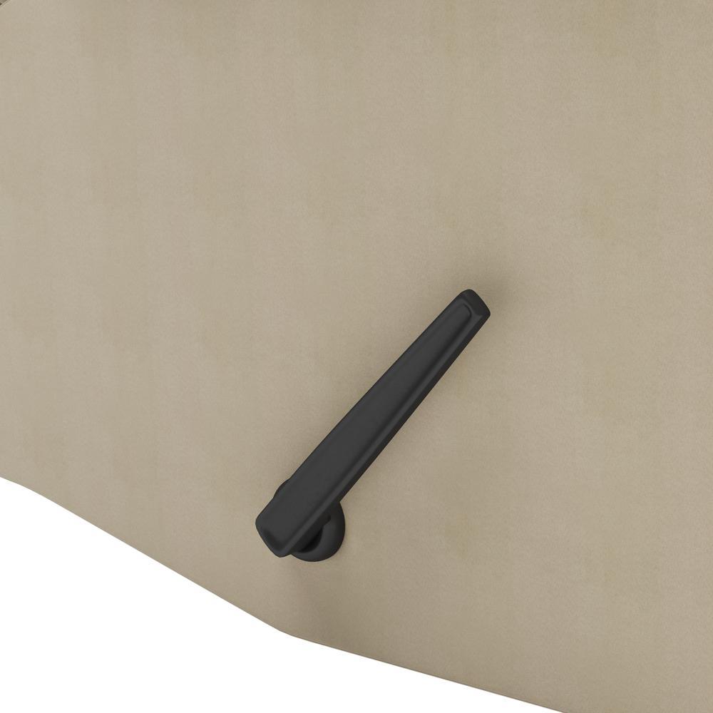 ProLounger Wall Hugger Recliner in Khaki Microfiber with Square Tufted Back. Picture 6