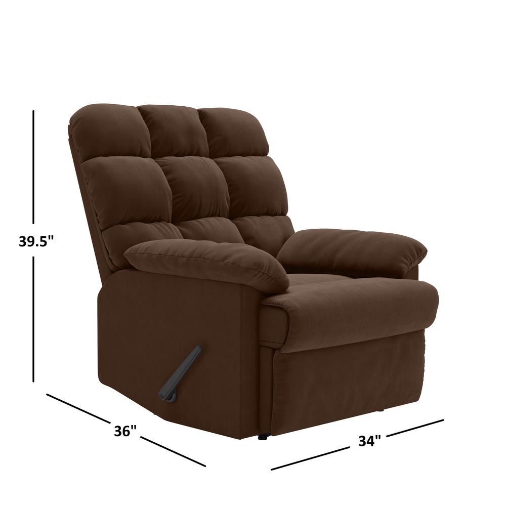 ProLounger Wall Hugger Recliner in Brown Microfiber with Square Tufted Back. Picture 7