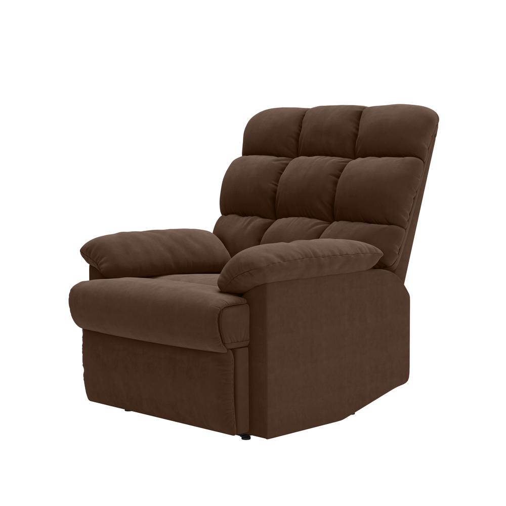 ProLounger Wall Hugger Recliner in Brown Microfiber with Square Tufted Back. Picture 3