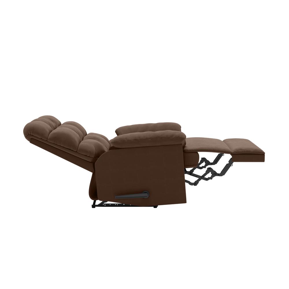 ProLounger Wall Hugger Recliner in Brown Microfiber with Square Tufted Back. Picture 4