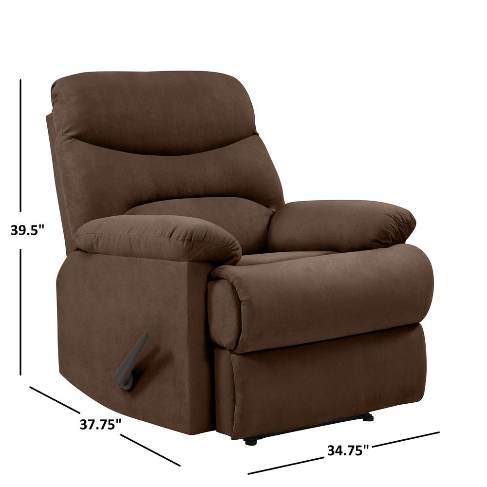 ProLounger Wall Hugger Recliner in Brown Microfiber with Stitched Back. Picture 9