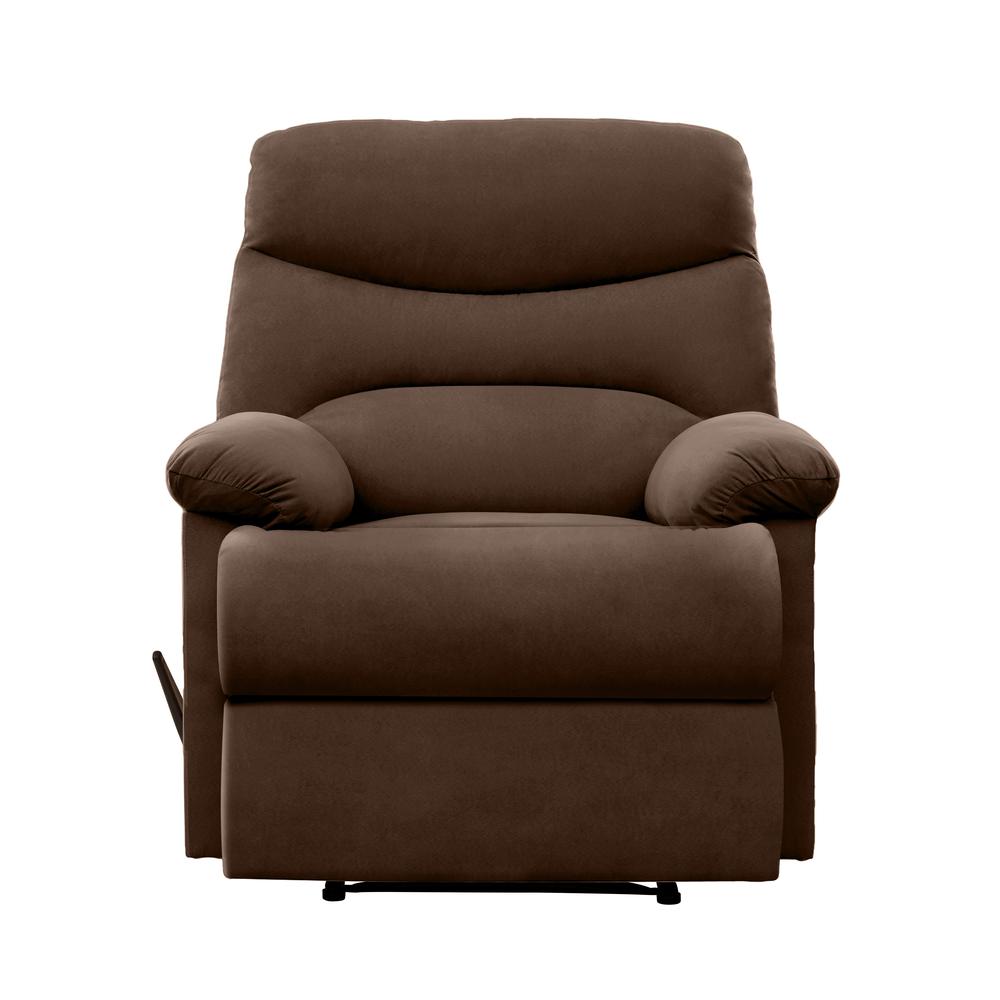 ProLounger Wall Hugger Recliner in Brown Microfiber with Stitched Back. Picture 2