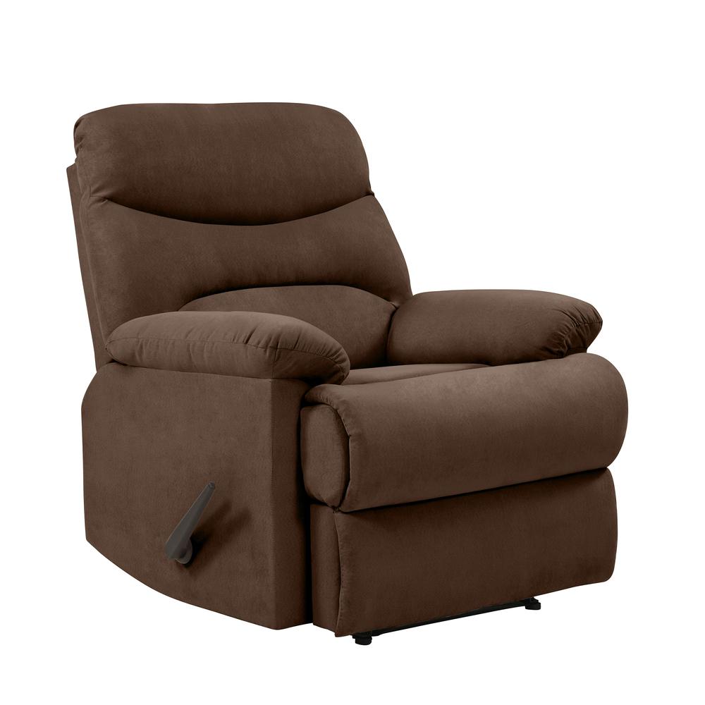 ProLounger Wall Hugger Recliner in Brown Microfiber with Stitched Back. Picture 3