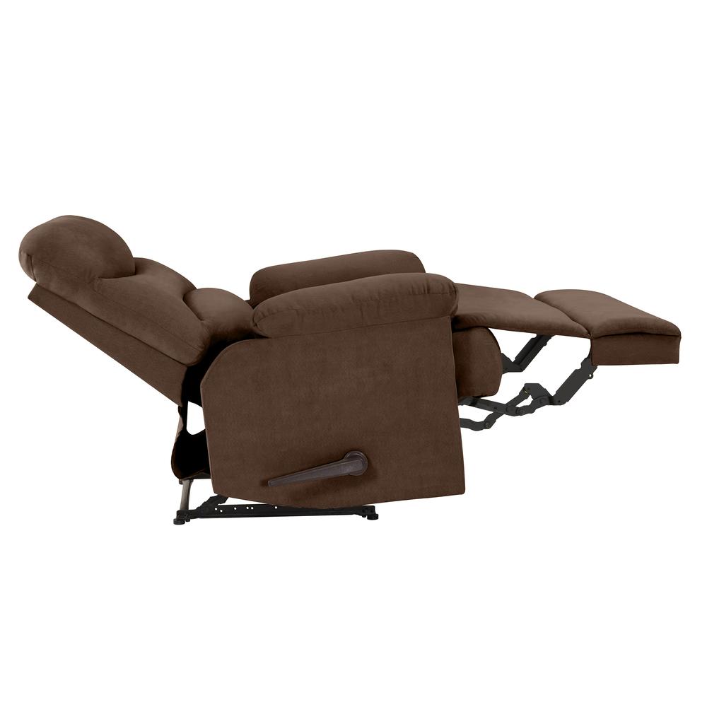 ProLounger Wall Hugger Recliner in Brown Microfiber with Stitched Back. Picture 5