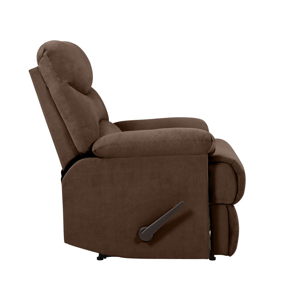 ProLounger Wall Hugger Recliner in Brown Microfiber with Stitched Back. Picture 7