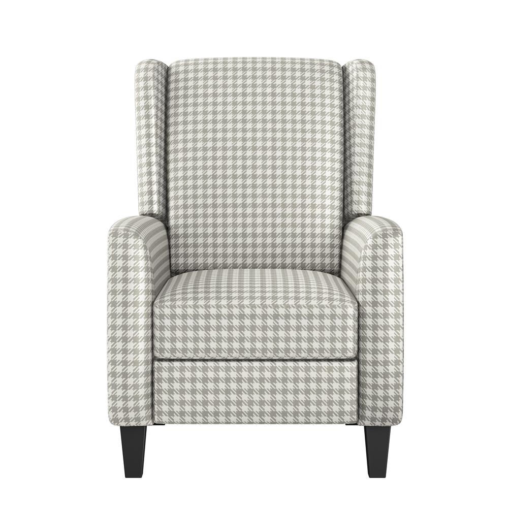 ProLounger Pushback Recliner in Grey Houndstooth Linen. Picture 2