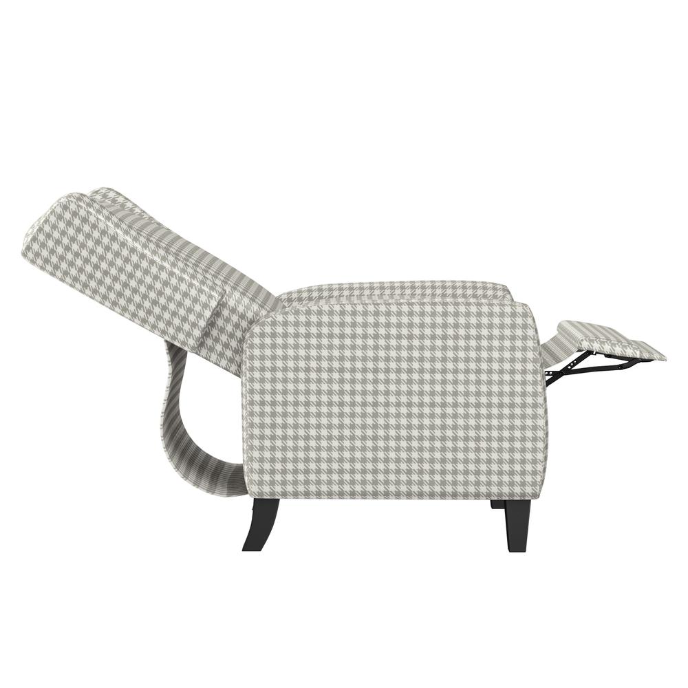 ProLounger Pushback Recliner in Grey Houndstooth Linen. Picture 4