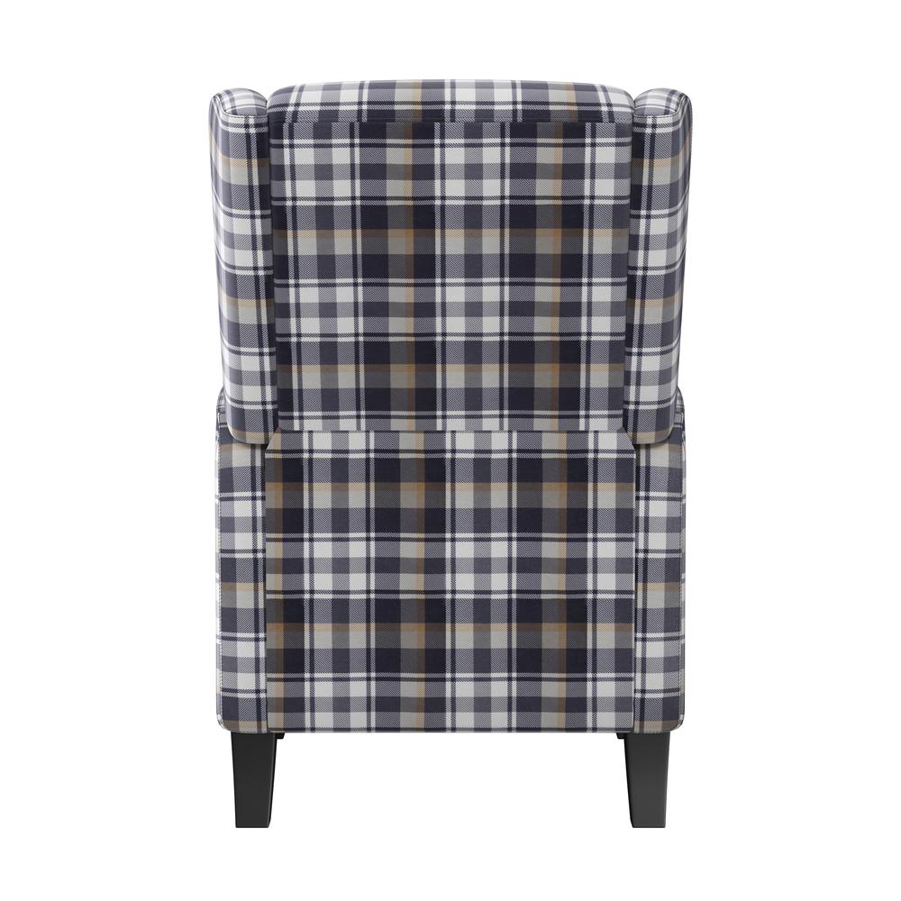 ProLounger Pushback Recliner in Plaid Grey Velvet. Picture 5