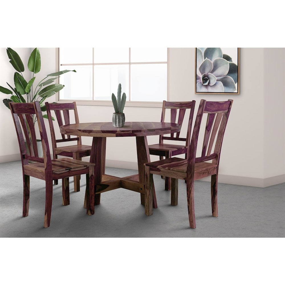 Kalispell Solid Sheesham Wood Dining Table, Brown. Picture 2