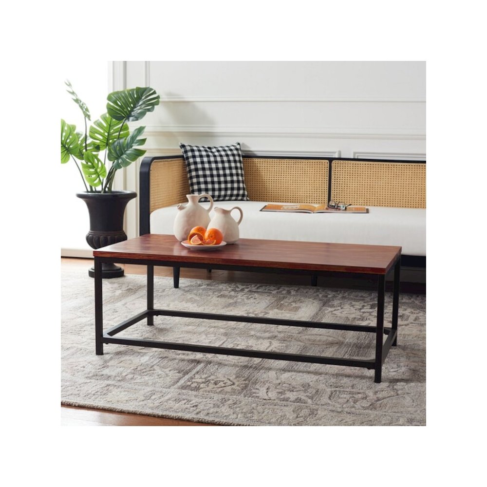 Alec Coffee Table, Distressed Maroon. Picture 3